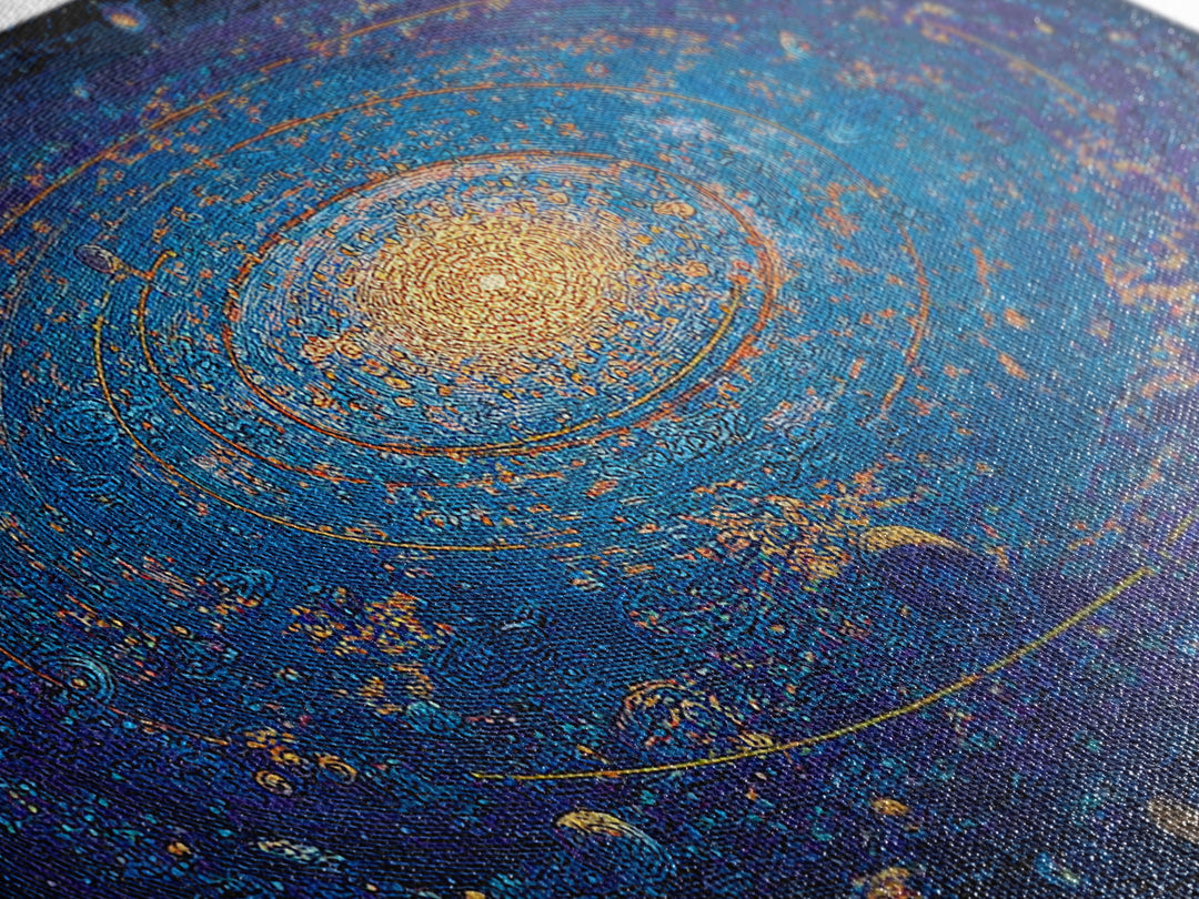 Electric Blue Galactic Spiral Wall Art, Modern Abstract Art, Space Poster, Cosmic Home Office Decor, Large Canvas Print Decor