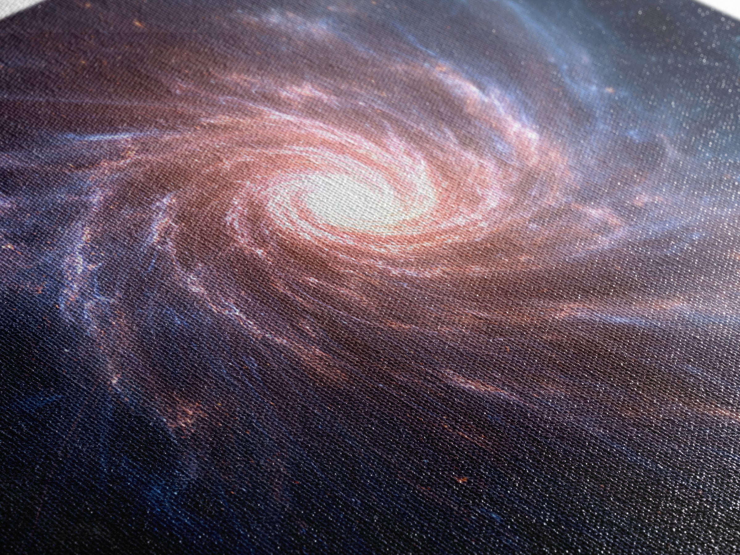 Pink Blue Spiral Galaxy Canvas Print, Cosmic Nebula Wall Art, Modern Abstract Space Poster, Bedroom Decor, Starry Gift Idea