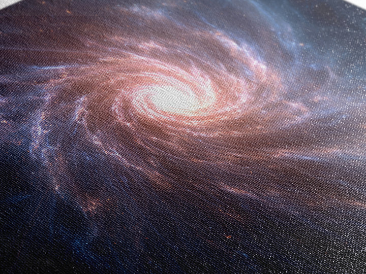 Pink Blue Spiral Galaxy Canvas Print, Cosmic Nebula Wall Art, Modern Abstract Space Poster, Bedroom Decor, Starry Gift Idea