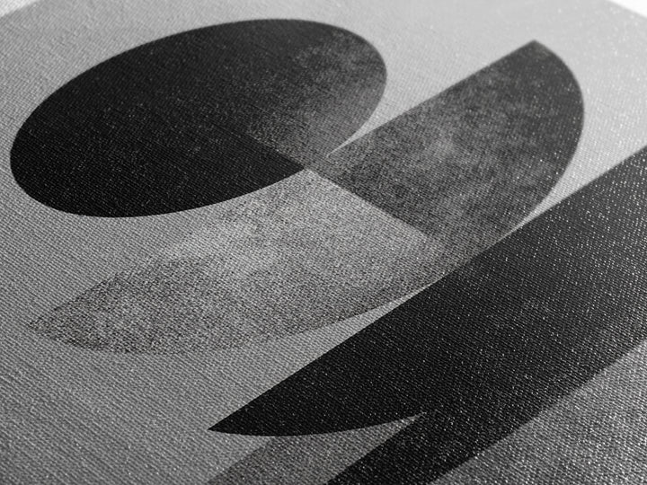 Monochrome Stacked Circle Wall Art, Black White Abstract Poster, Midcentury Modern Geometric Decor, Minimalist MCM Print