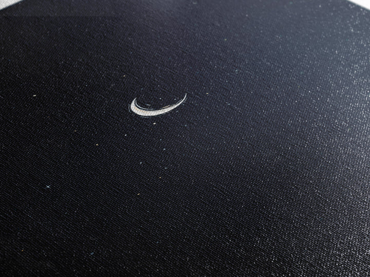 Minimal Crescent Moon Starry Night Wall Art, Celestial Dark Blue Poster, Modern Printable, Bedroom Decor, Mystic Nursery Print