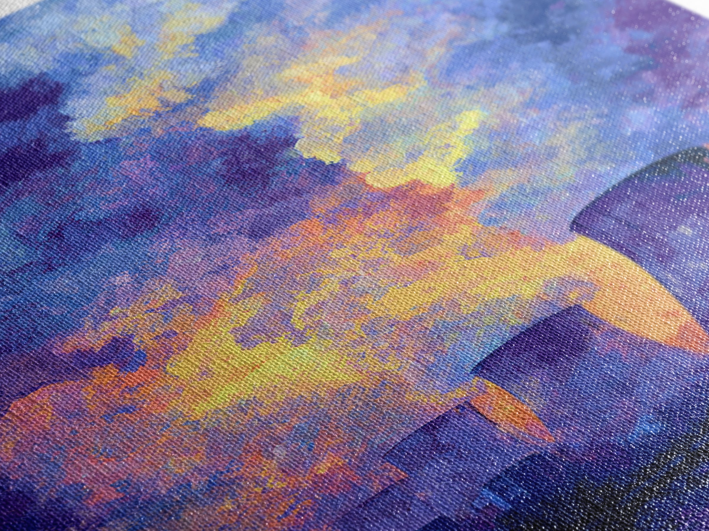 Purple Sunset Cooling Towers With Colorful Smoke Wall Art, Industrial Modern Art Print, Dramatic Office Decor, Energy Poster