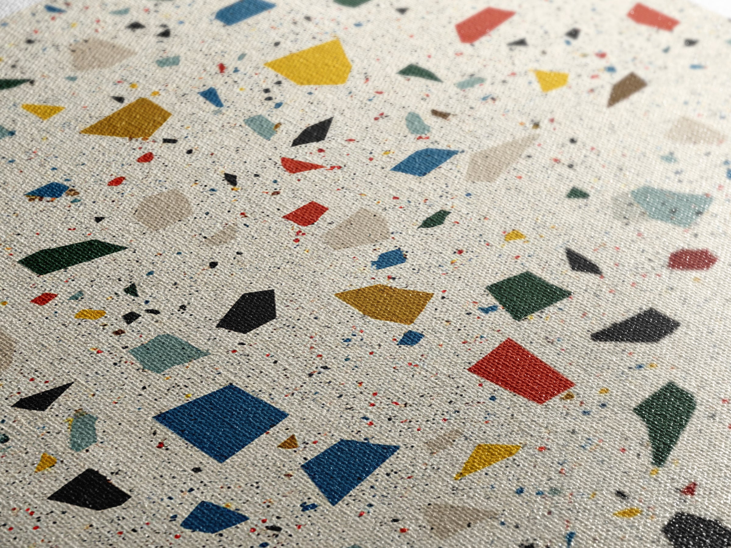 Speckled Confetti Terrazzo Shards Wall Art, Midcentury Modern Print, Colorful Geometric Abstract Home Office Living Room Decor