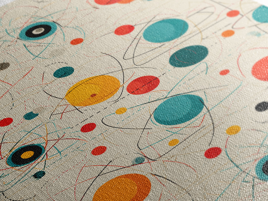 Atomic Teal Orange Planets And Orbit Lines Wall Art, Midcentury Modern Art, Retro Abstract Print, MCM Wall Decor, Modern Home Decor Gift