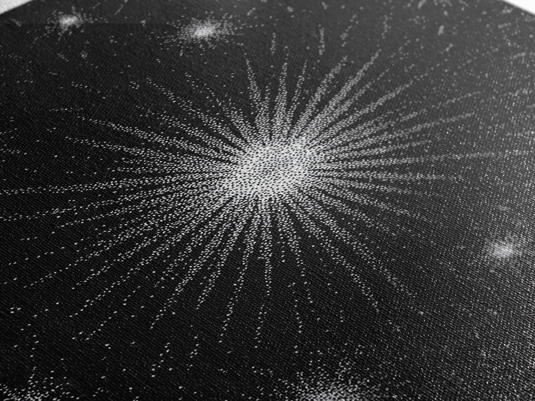 Black And White Atomic Starburst Wall Art, Midcentury Modern Art, Retro Abstract Poster, Minimalist Wall Decor, MCM Gift