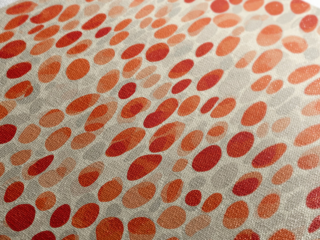 Orange Red Pebble Pattern Wall Art, Midcentury Modern Print, Retro Abstract Decor, Warm Geometric Art For Kitchen Decor Gift