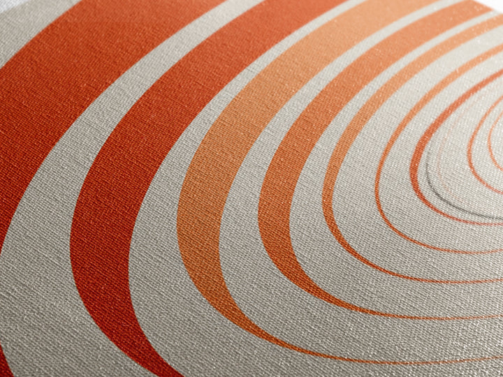 Orange Cream Spiral Tunnel Canvas Print, Op Art Wall Decor, Midcentury Modern Abstract Art, Retro Geometric Poster Print