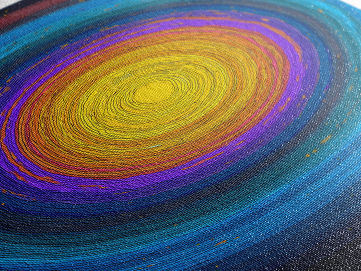 Vibrant Solar Rings Abstract Canvas Print, Midcentury Modern Wall Art, Colorful Geometric Poster, Cosmic Retro Home Decor