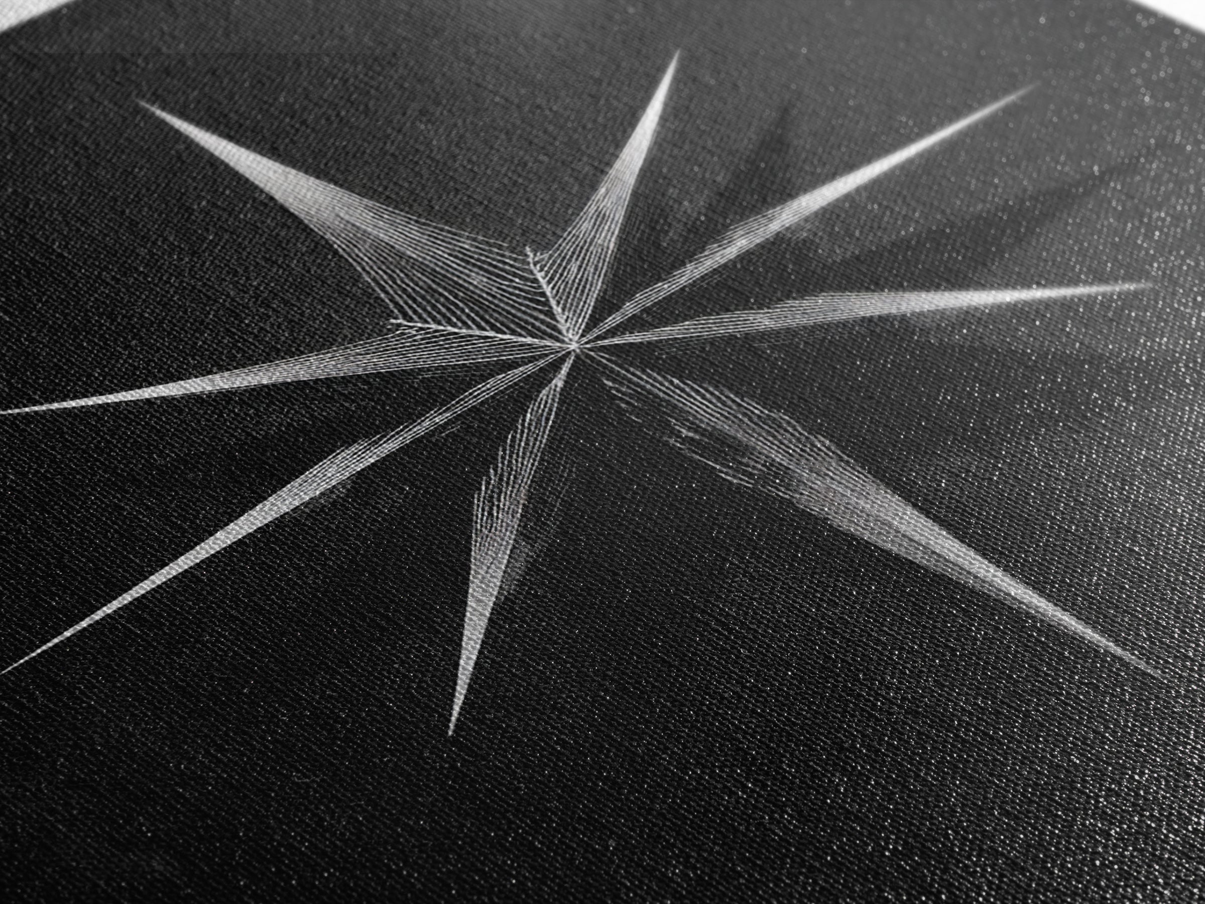 Black Silver Eight Point Starburst Wall Art, Midcentury Modern Art, Geometric Wall Decor, Minimalist Print, Office Decor