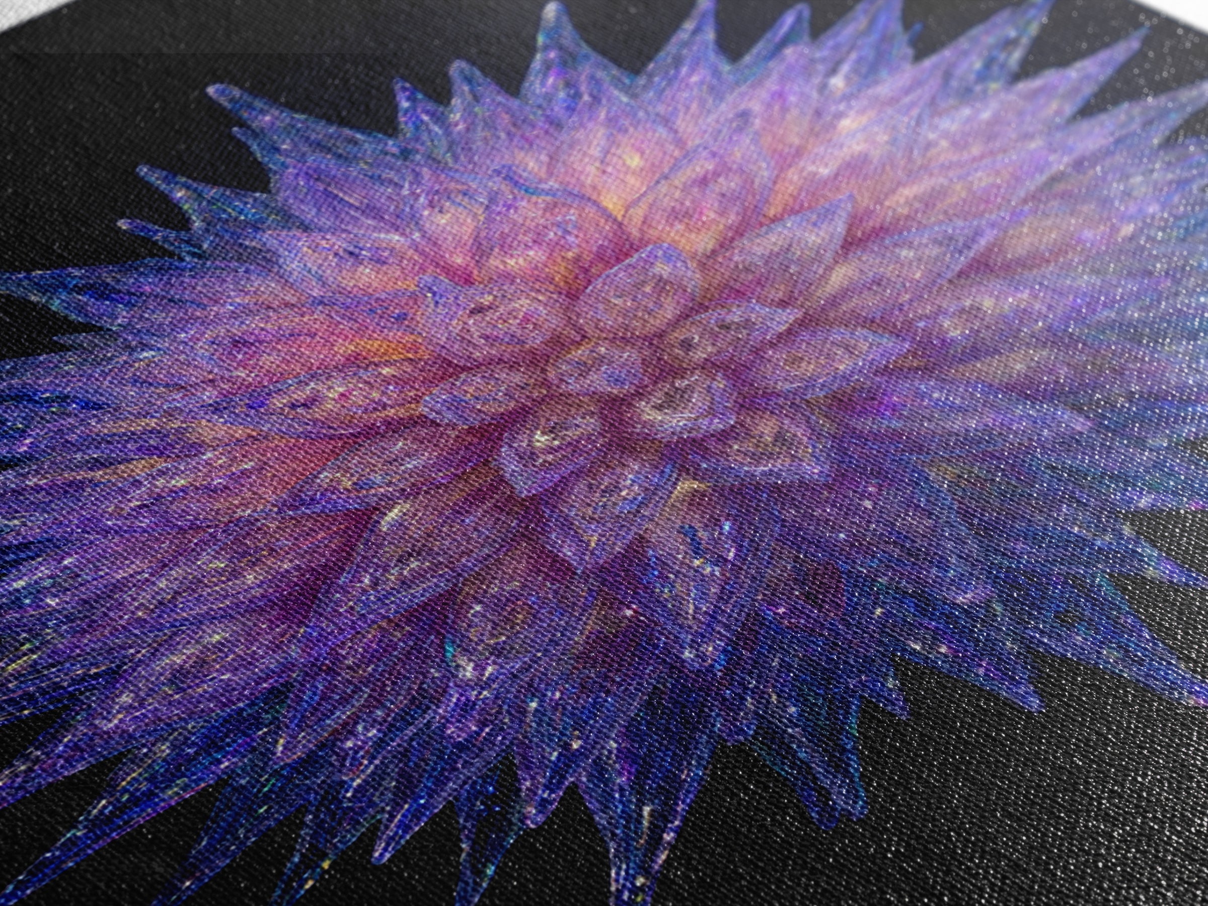 Purple Crystal Spiky Flower Wall Art, Modern Abstract Art, Colorful Wall Art, Unique Art Print, Vibrant Art Purple, Home Decor