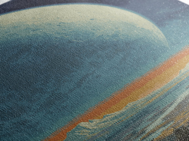 Vast Alien Planet Vista Wall Art, Retro Sci Fi Landscape Poster, Midcentury Modern Space Decor, Cosmic Explorer Print Artwork