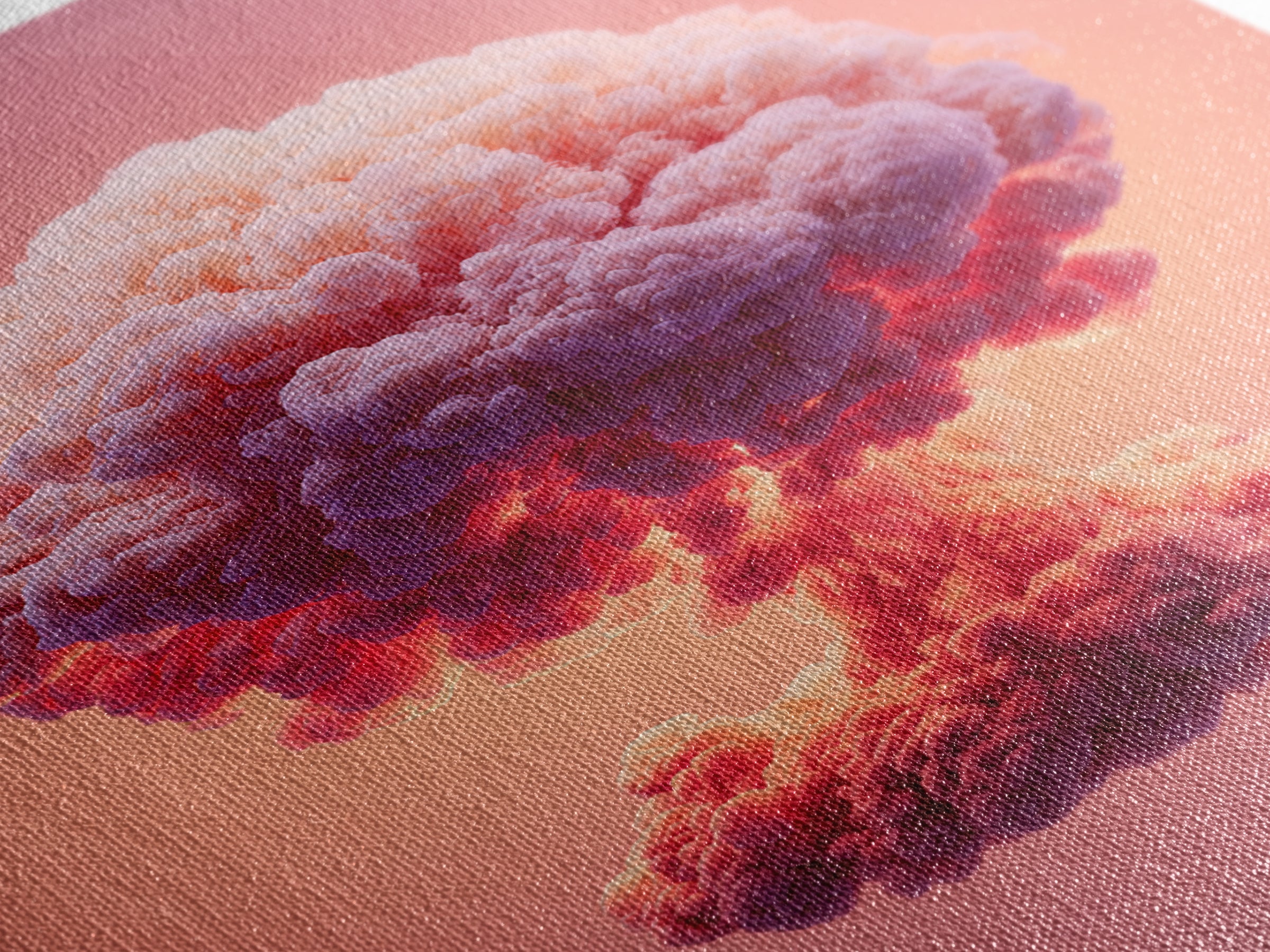 Pink Cotton Candy Mushroom Cloud Canvas Print, Surreal Atomic Pop Art Poster, Vaporwave Wall Decor, Modern Abstract Art Gift