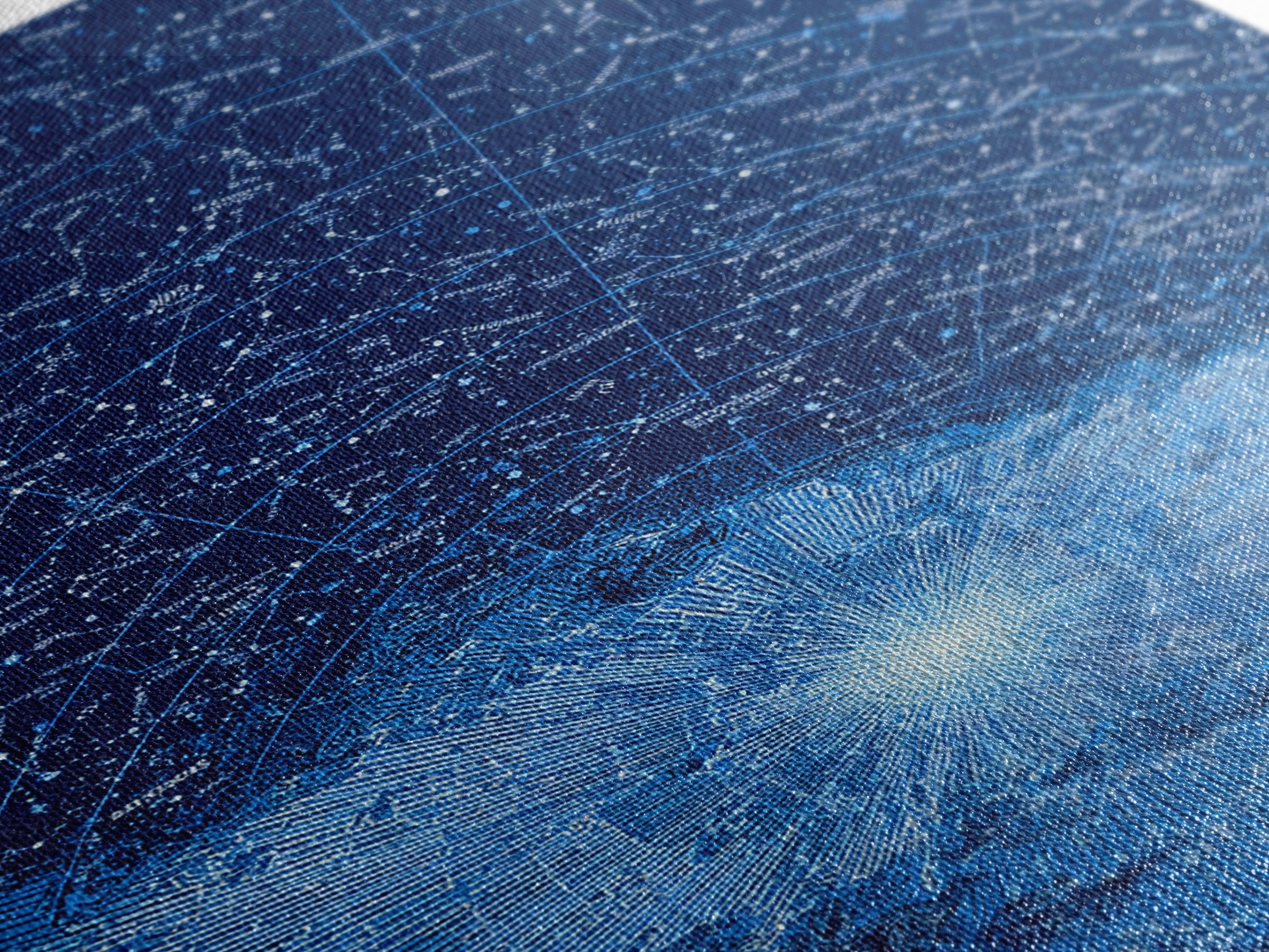 Blue Constellation Star Map Wall Art, Celestial Astronomy Poster, Space Abstract Art, Modern Digital Print, Office Decor