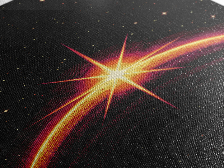 Cosmic Sunrise Over Dark Planet Wall Art, Retro Sci Fi Poster, Space Abstract Art Print, Mid Century Modern Decor, Starry Room Decor