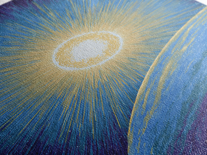 Radiant Sun Above Blue Planet Canvas Print, Retro Sci Fi Space Poster, Modern Wall Art, Midcentury Cosmic Home Decor Gift