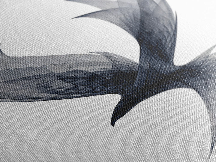 Black Wireframe Flying Bird Wall Art, Modern Abstract Art Print, Minimalist Wall Decor, Monochrome Nature Art For Bedroom