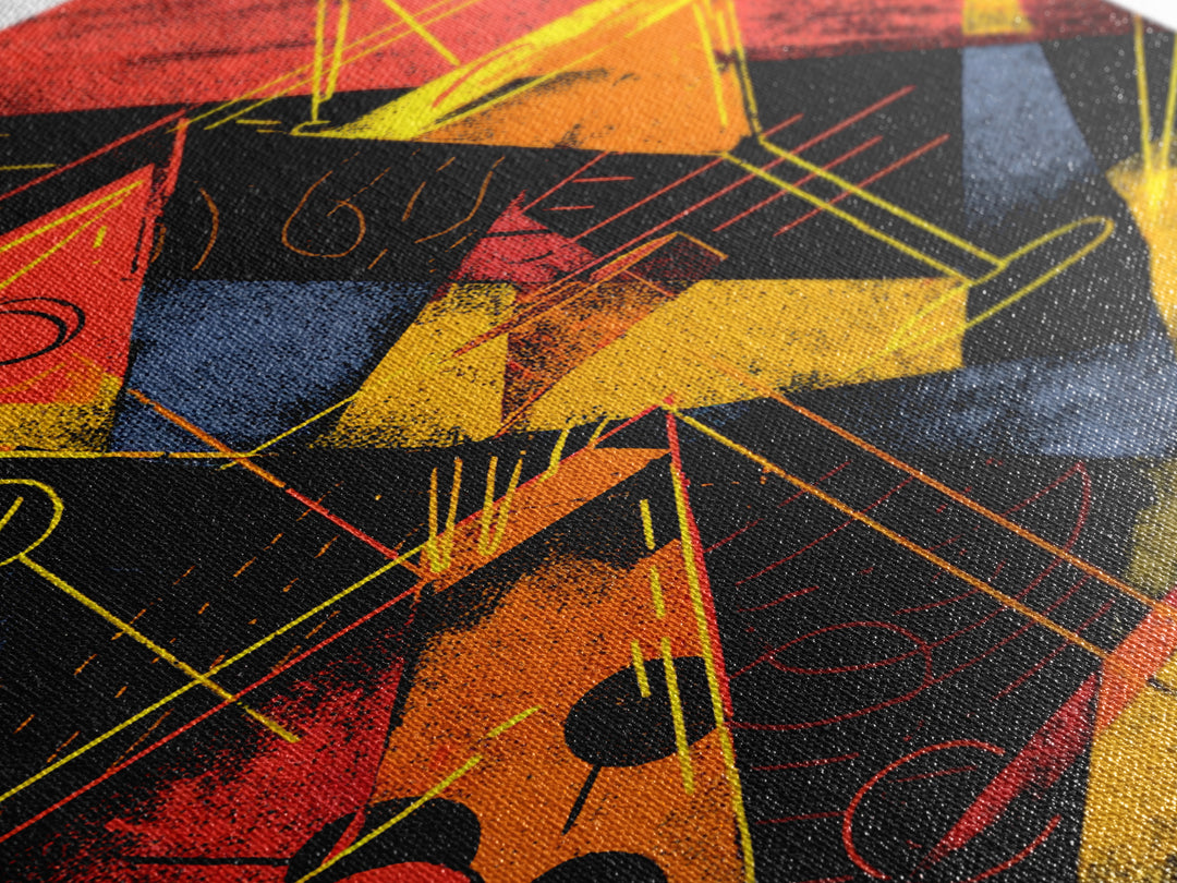 Graphic Martini Trio Canvas Print, Retro Cocktail Wall Decor, Bold Red Yellow Bar Cart Poster, Atomic Modern Kitchen Art