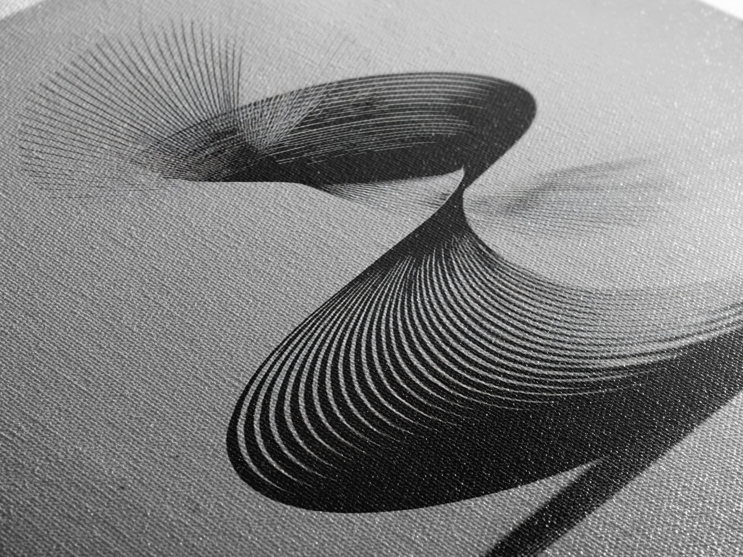 Black Spiral Kinetic Sculpture Wall Art, Modern Abstract Print, Op Art Lines, Minimalist Monochrome Decor For Home Office
