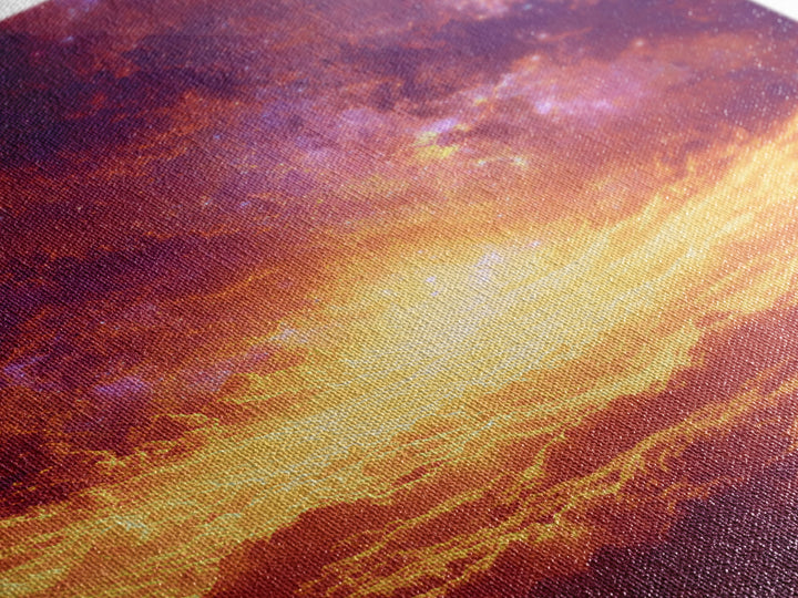 Fiery Celestial Cloudscape Canvas Print, Spiritual Wall Art, Galaxy Sky Poster, Orange Purple Modern Home Decor Gift, Bedroom Art