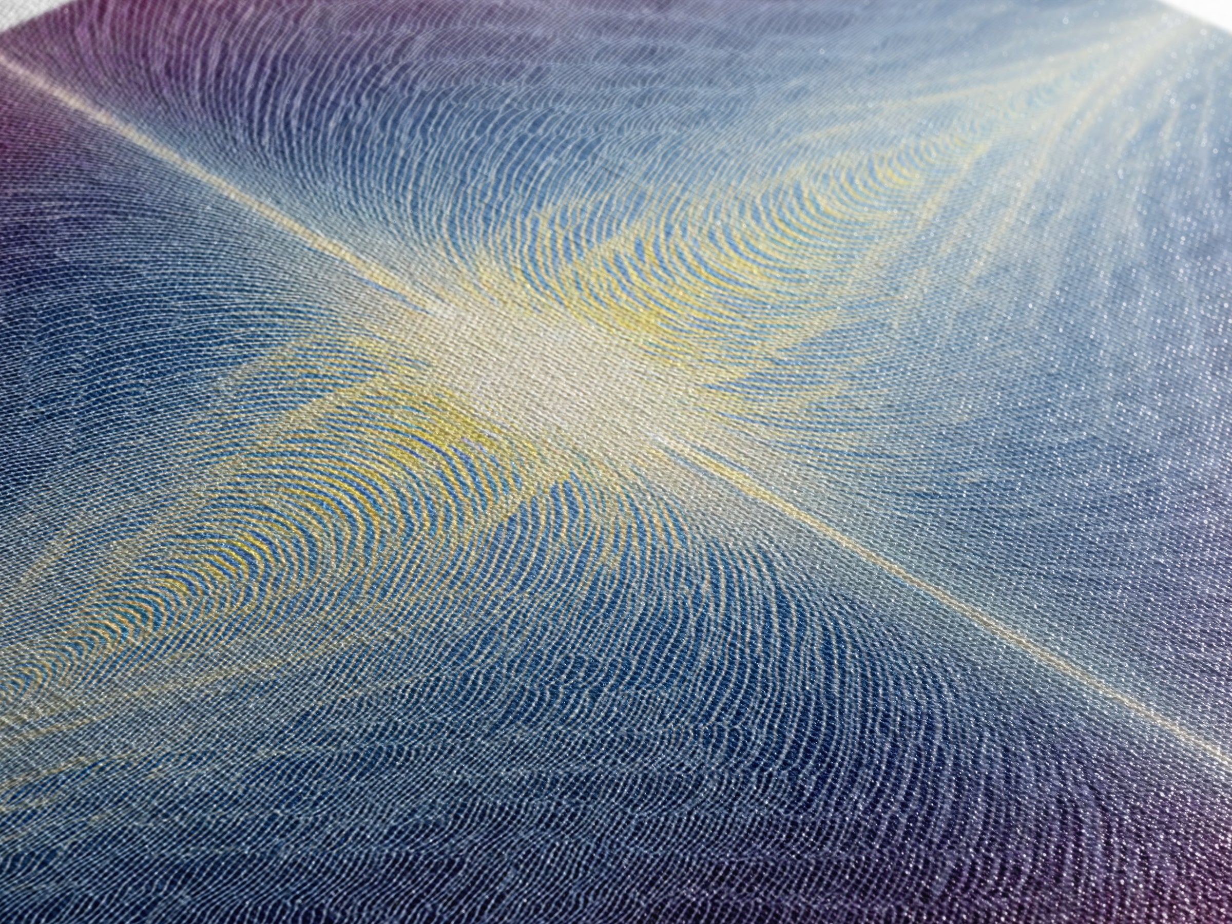 Purple Blue Radiant Light Beam Op Art Canvas Print, Modern Abstract Art, Psychedelic Wall Decor, Spiritual Digital Art Print