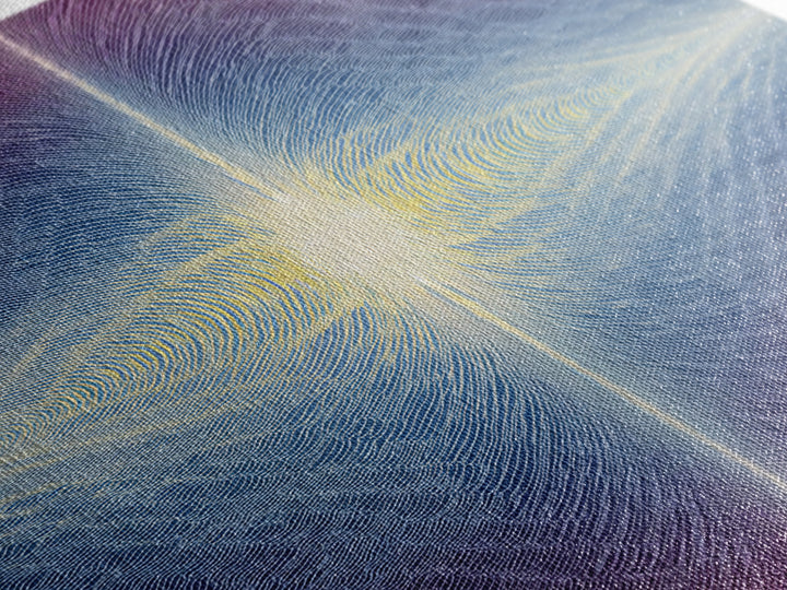 Purple Blue Radiant Light Beam Op Art Canvas Print, Modern Abstract Art, Psychedelic Wall Decor, Spiritual Digital Art Print