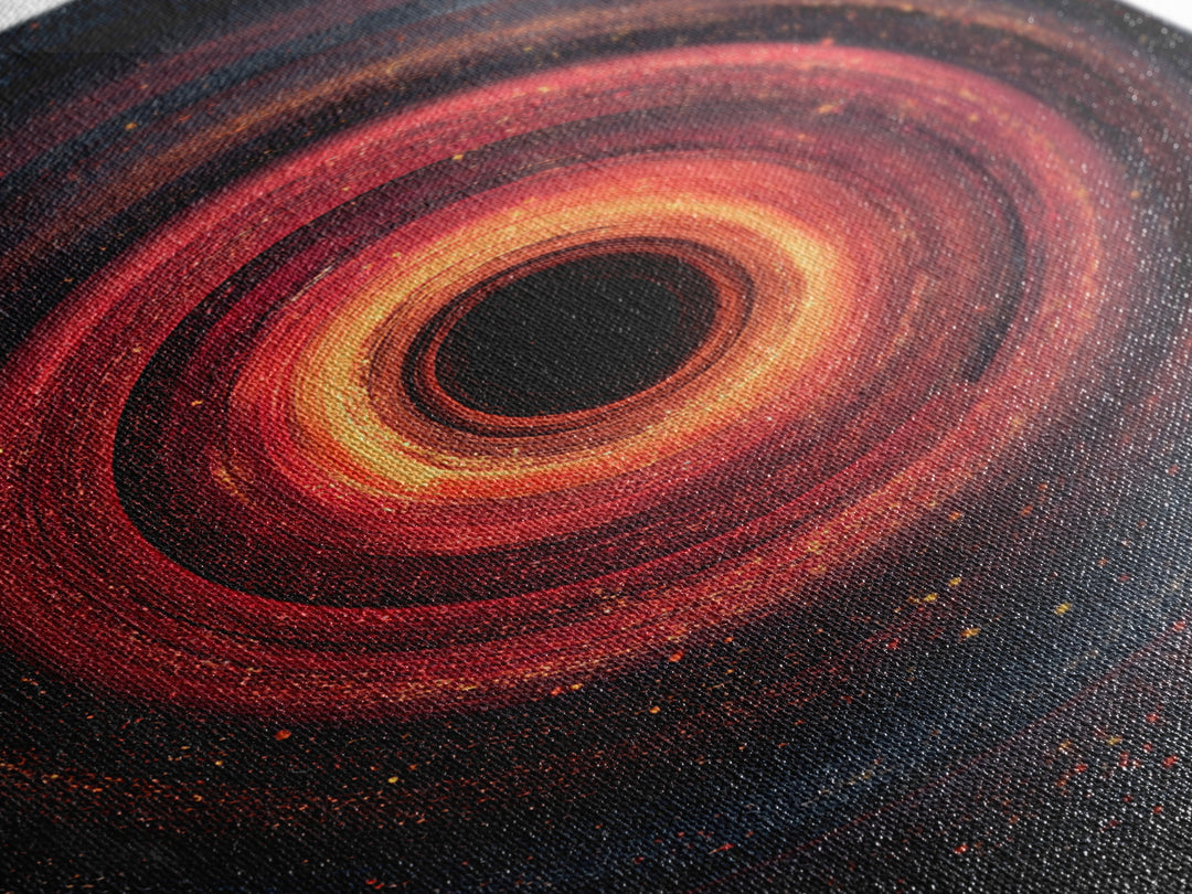 Fiery Black Hole Vortex Wall Art, Red Orange Cosmic Abstract, Space Poster, Modern Art Print, Statement Wall Decor, Home Office Art