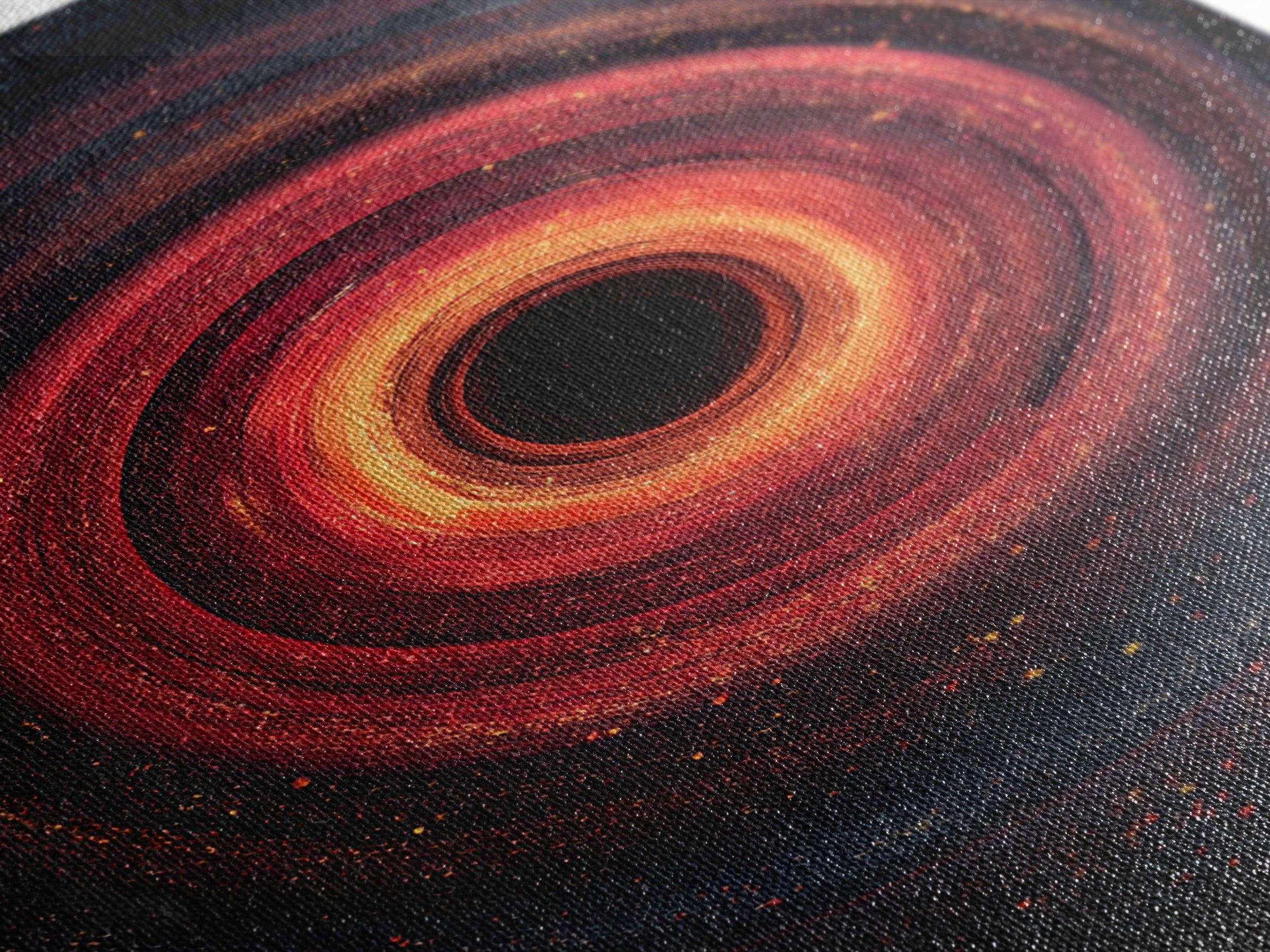 Fiery Black Hole Vortex Wall Art, Red Orange Cosmic Abstract, Space Poster, Modern Art Print, Statement Wall Decor, Home Office Art