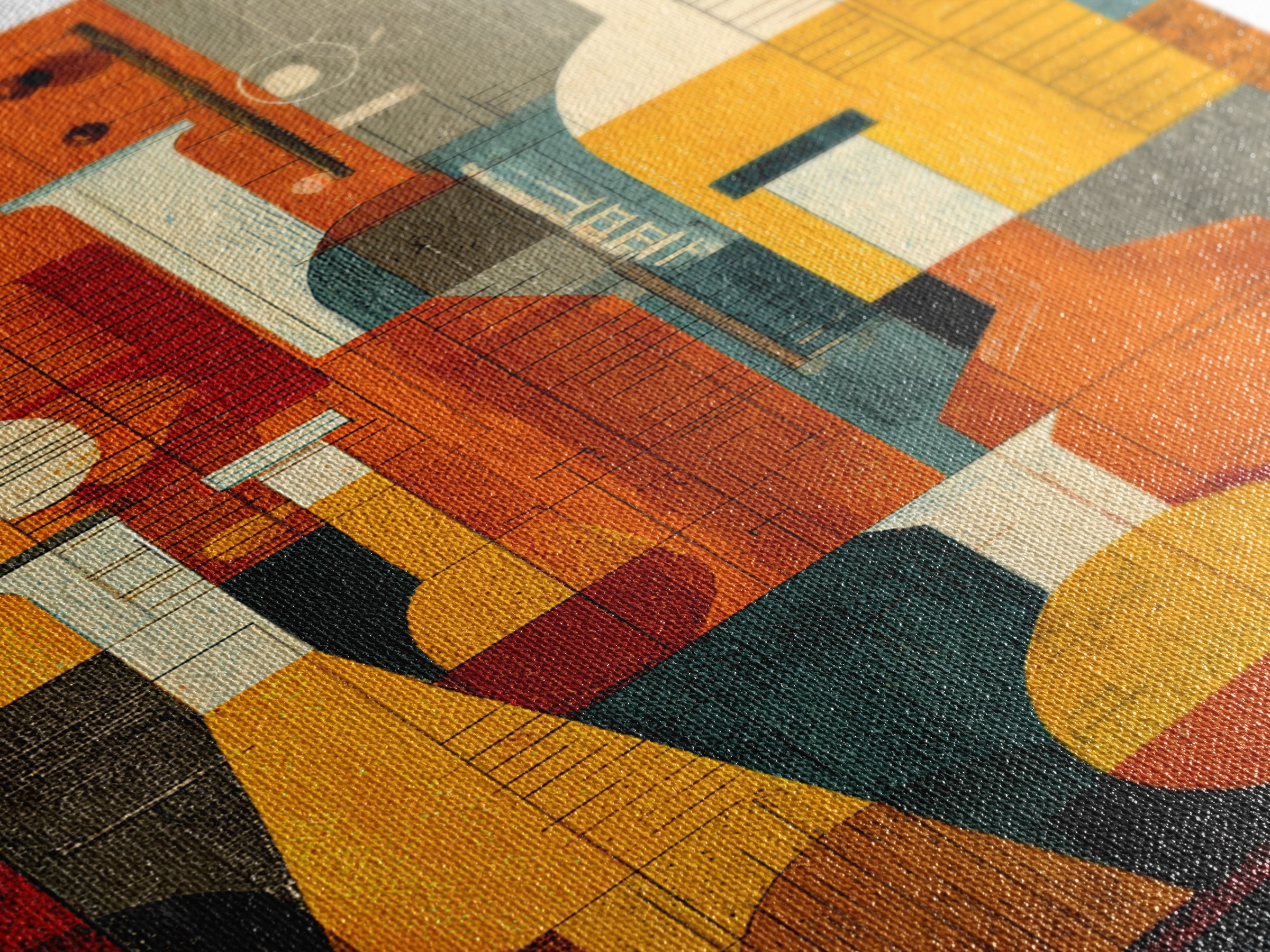 Abstract Chemistry Bottles Wall Art, Midcentury Modern Canvas Print, Atomic Science Poster, Orange Teal Office Decor, MCM Decor