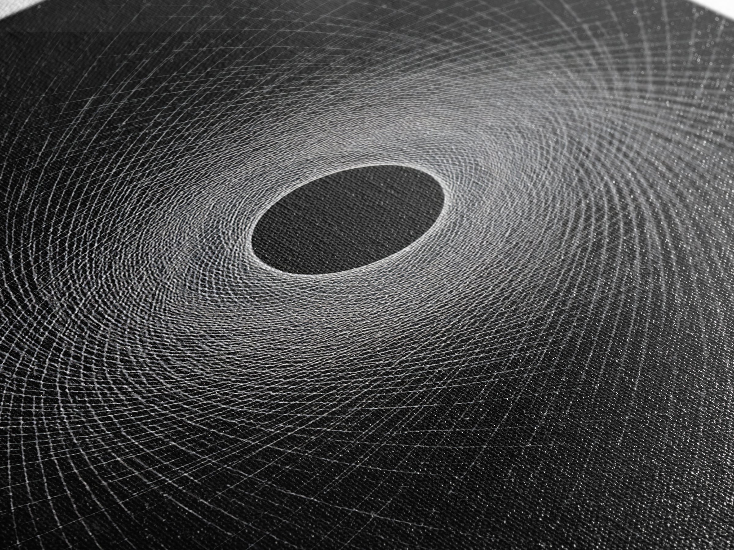 Black Vortex Spiral Grid Wall Art, Modern Abstract Art Print, Geometric Wall Decor, Space Abstract Poster For Office Decor