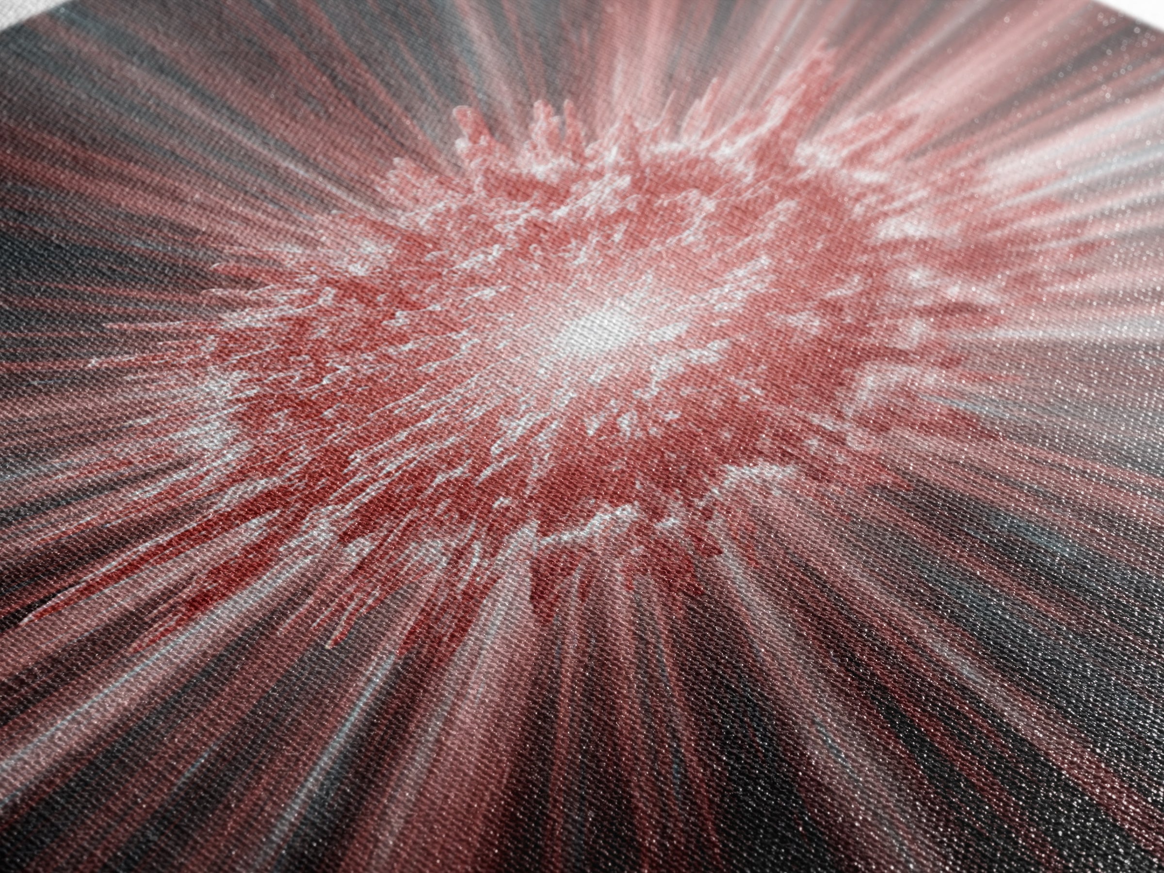 Red White Cosmic Energy Explosion Wall Art, Modern Digital Art, Abstract Space Poster, Statement Wall Decor, Large Canvas Print