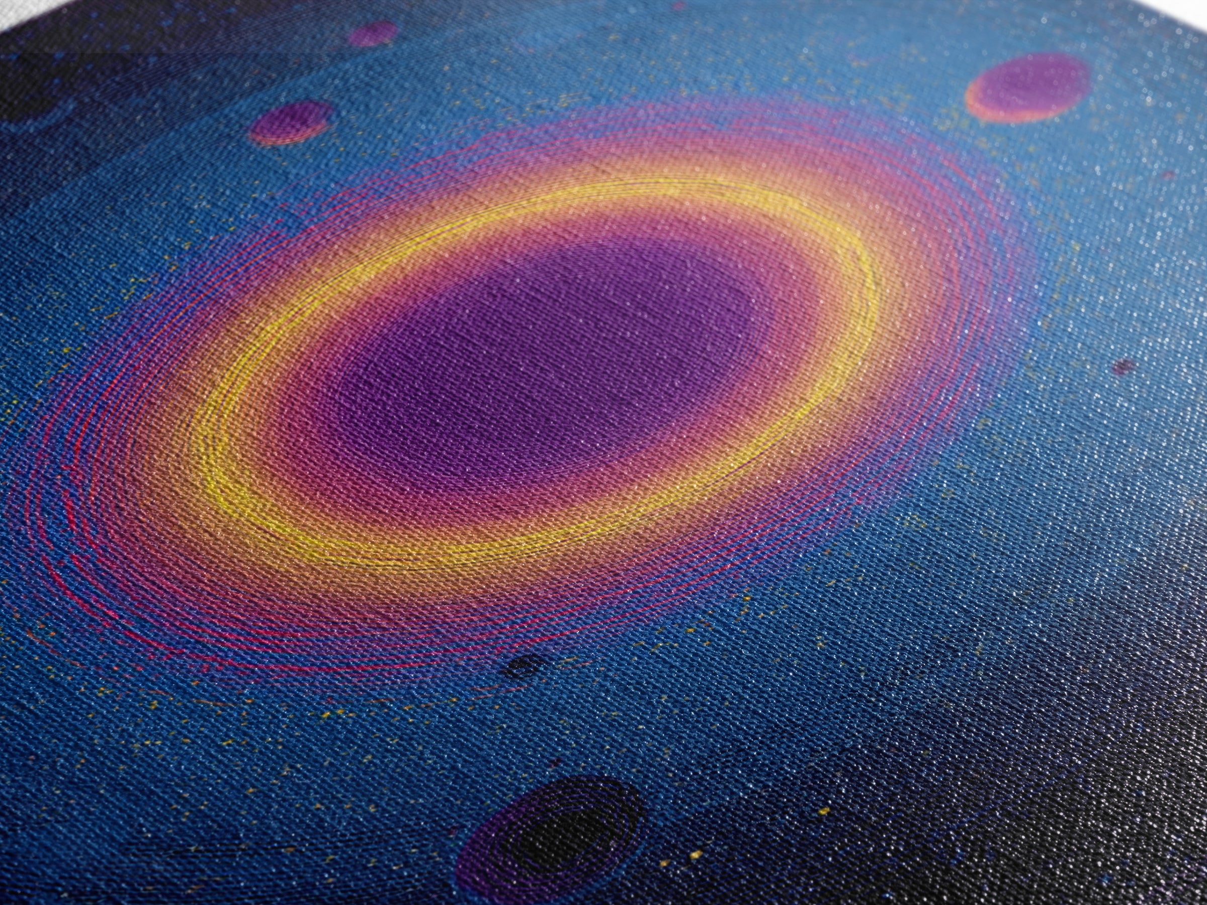 Purple Black Hole With Golden Ring Wall Art, Cosmic Retro Art, Modern Abstract Art, Space Poster, Blue Wall Decor Print Gift