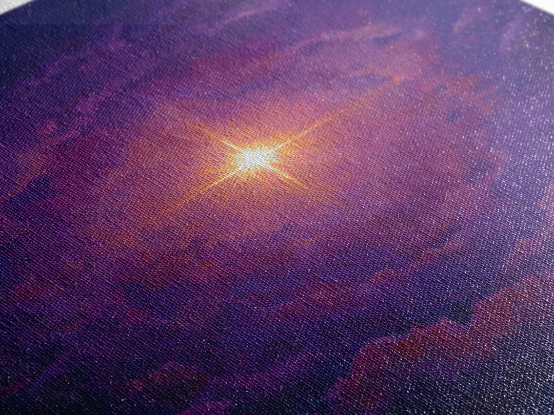 Purple Cosmic Starburst Wall Art, Modern Abstract Art, Space Abstract Art Print, Galaxy Poster, Vibrant Art Purple Decor