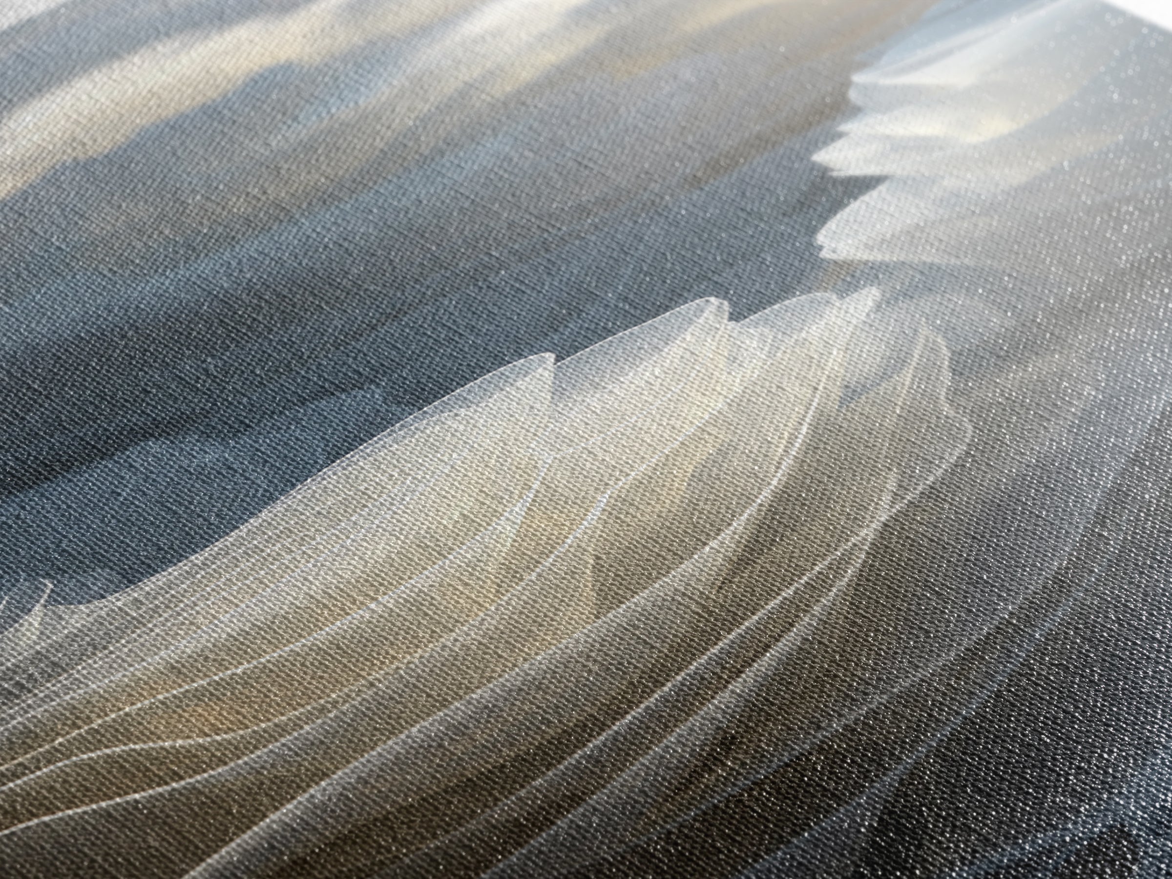 White Layered Petal Waves, Framed Canvas Print, Minimalist Wall Art, Neutral Abstract Decor, Soft Botanical Modern Artwork