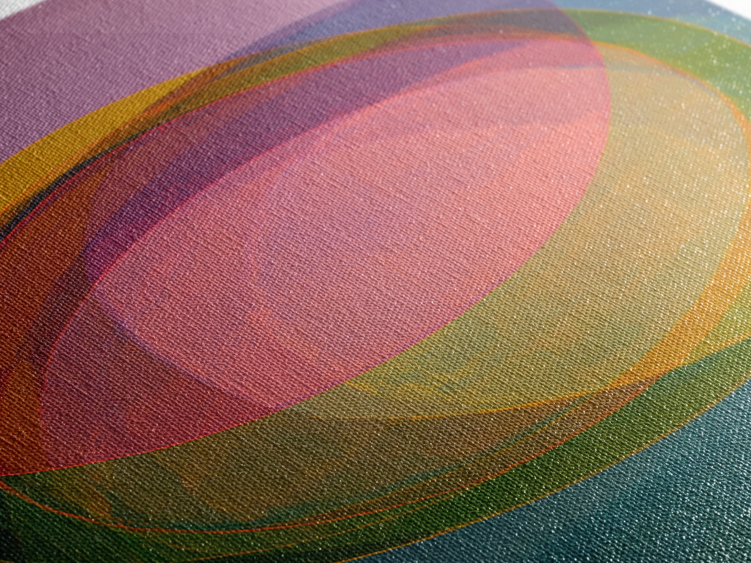 Colorful Transparent Circle Layers, Wall Art, Modern Abstract Art Print, Rainbow Geometric Decor, Bold Midcentury Poster