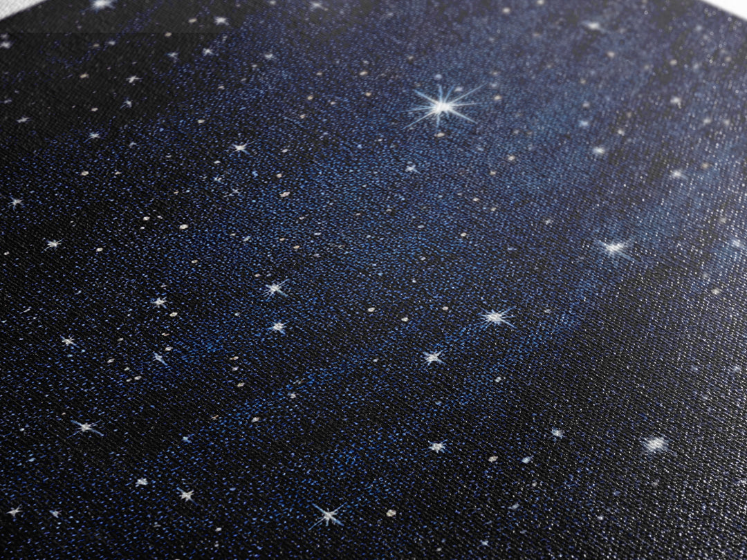 Deep Blue Starry Night Sky Wall Art, Cosmic Galaxy Print, Celestial Space Poster, Astronomy Decor For Bedroom And Home Office Decor