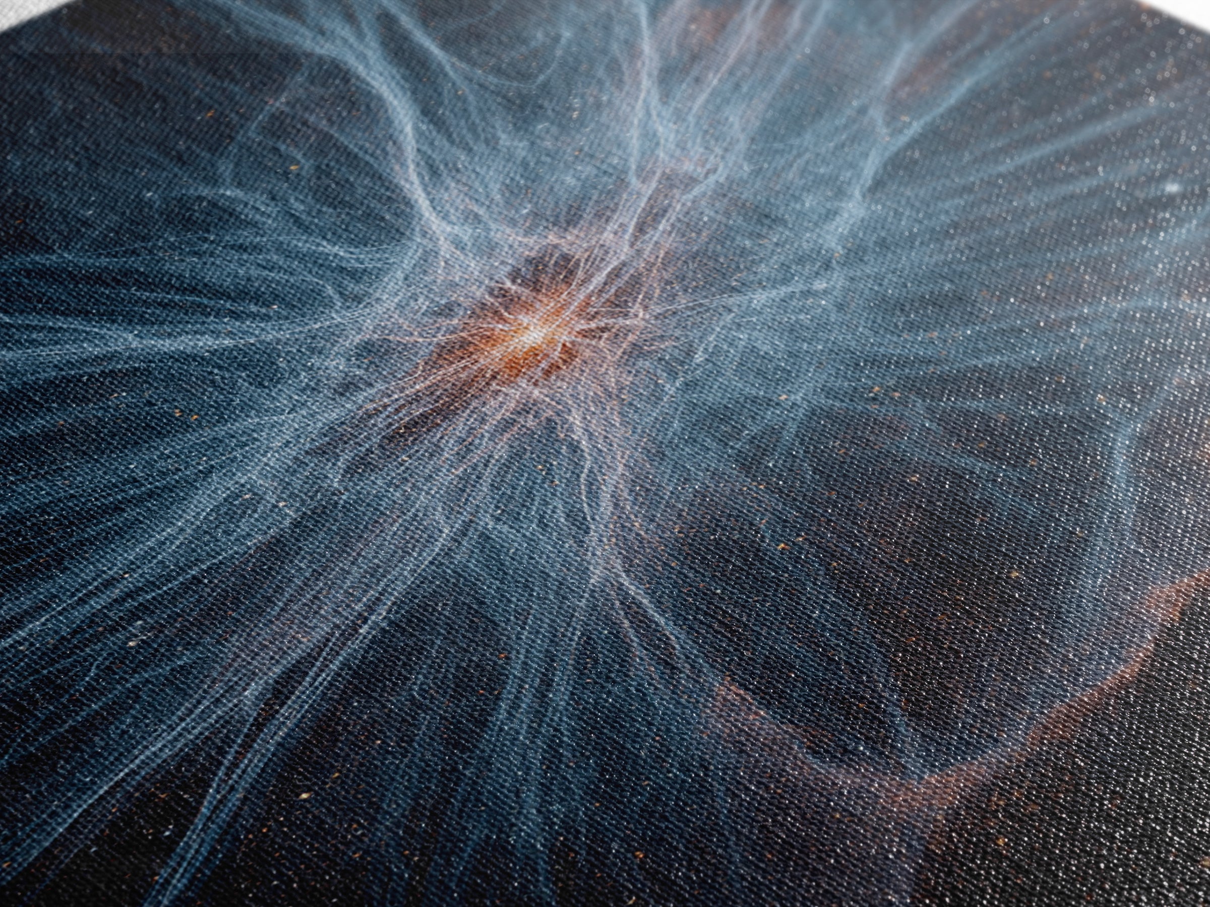 Blue White Nebula Energy Burst Wall Art, Space Abstract Art, Modern Digital Art, Scenic Sci Fi Poster, Statement Wall Decor