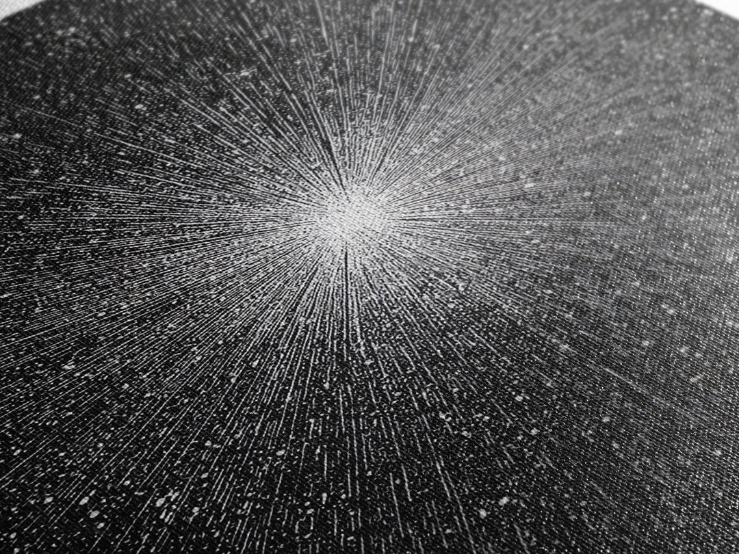 Black And White Cosmic Starburst Wall Art, Modern Abstract Art Print, Space Poster, Sci Fi Retro Decor, Monochrome Home Decor