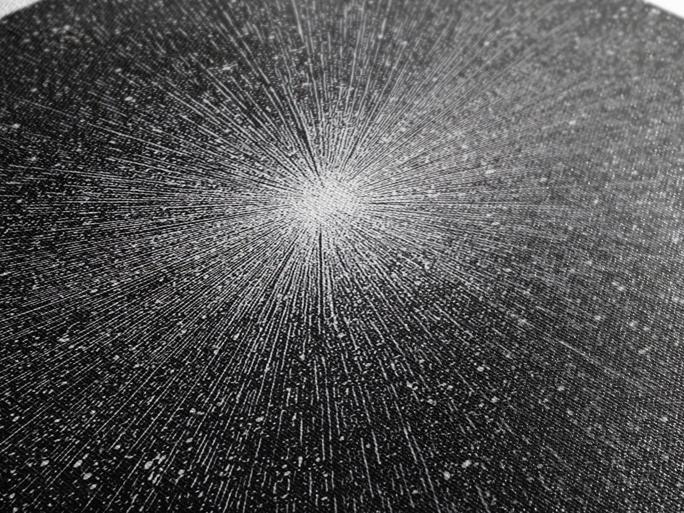 Black And White Cosmic Starburst Wall Art, Modern Abstract Art Print, Space Poster, Sci Fi Retro Decor, Monochrome Home Decor