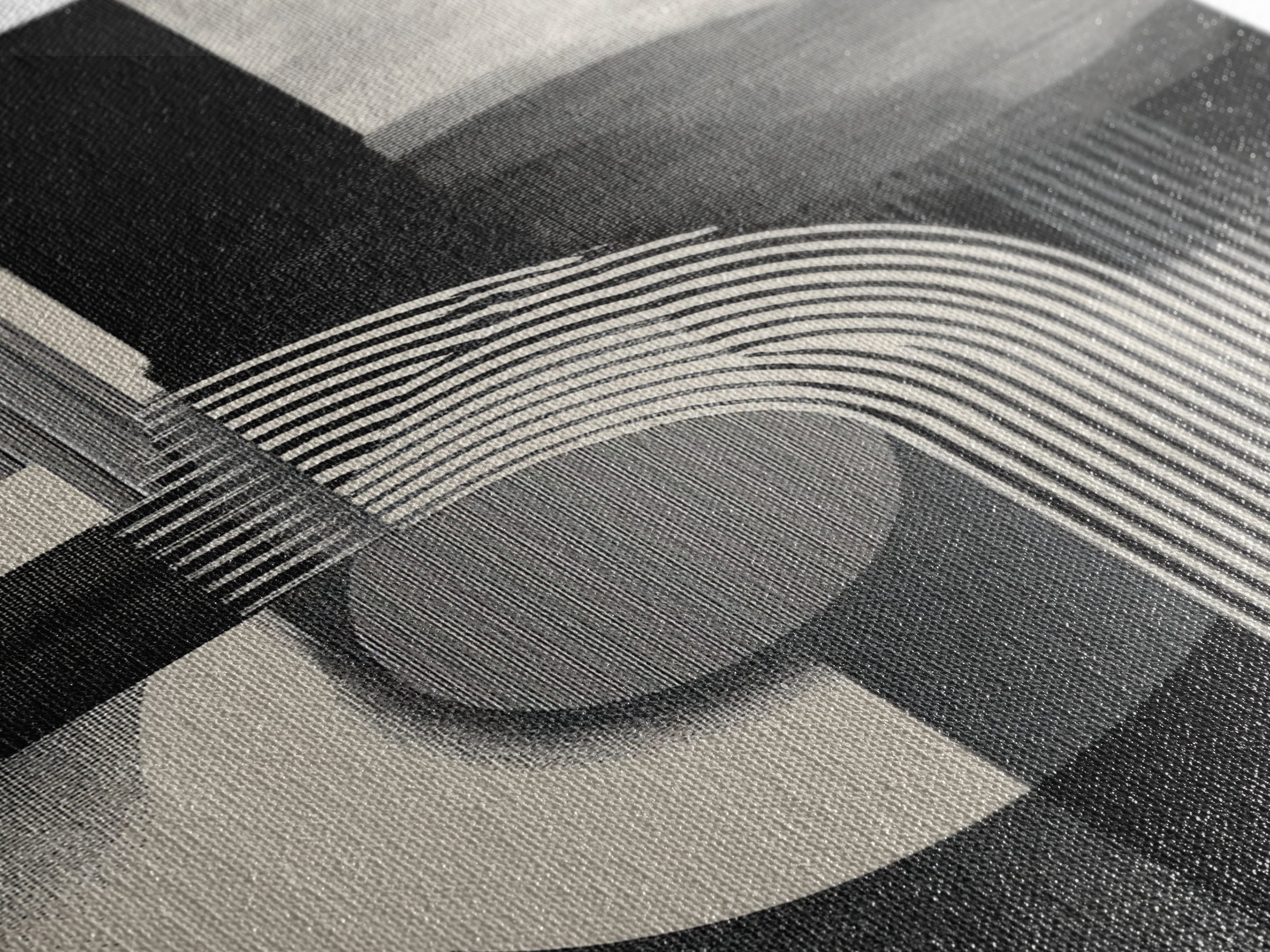 Black White Arch Geometry Canvas Print, Modern Abstract Art, Bauhaus Inspired Wall Decor, Minimalist Office Statement Art