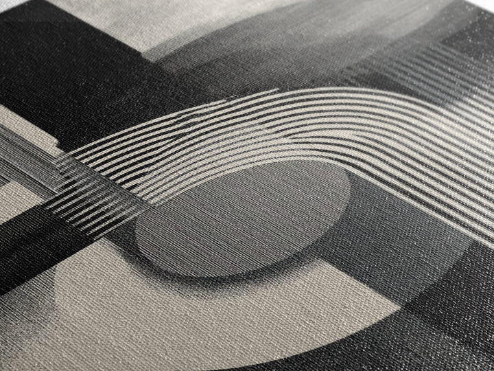 Black White Arch Geometry Canvas Print, Modern Abstract Art, Bauhaus Inspired Wall Decor, Minimalist Office Statement Art