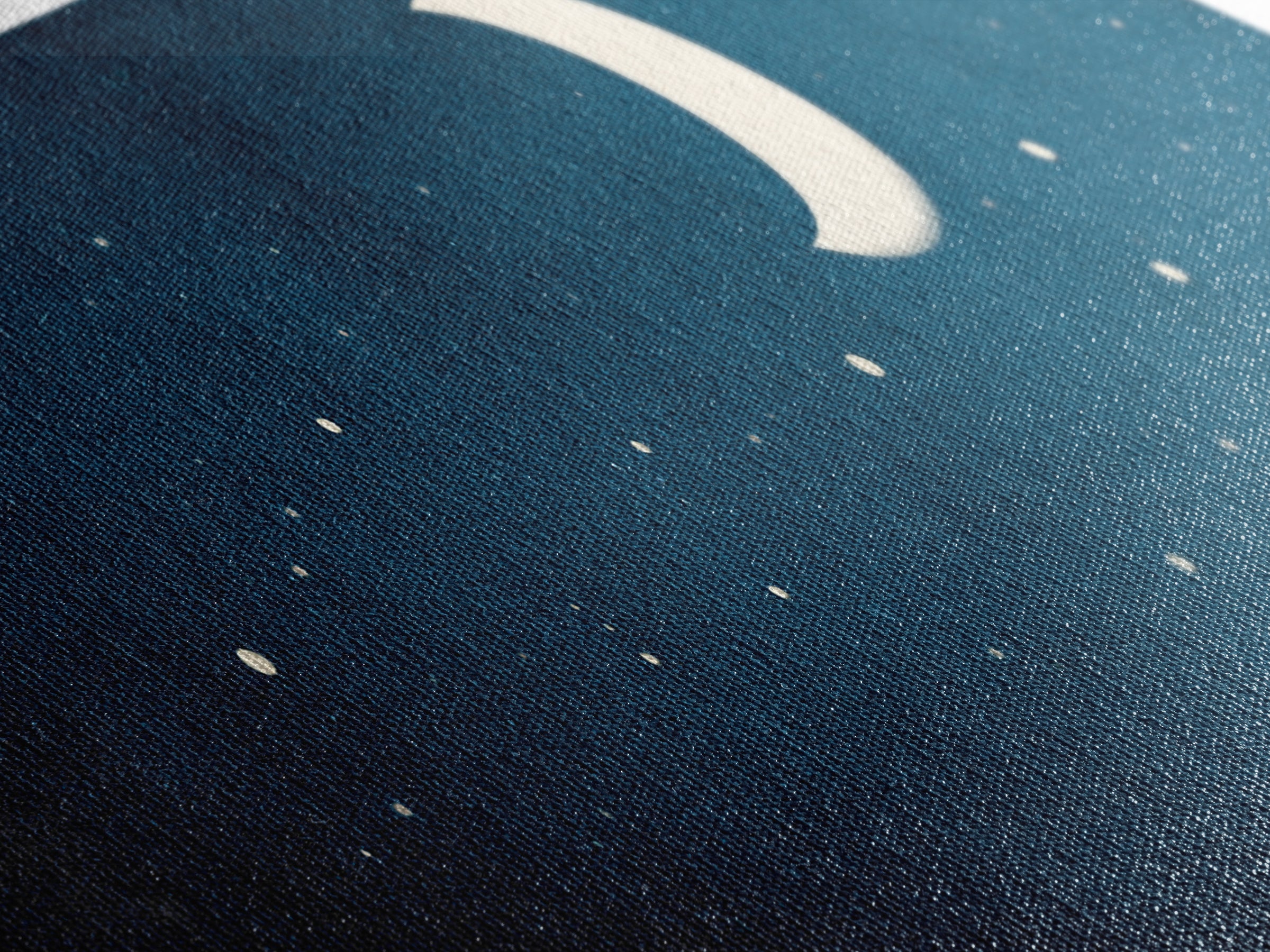 Textured Teal Crescent Moon Wall Art, Starry Night Sky Canvas, Minimalist Celestial Decor, Modern Bedroom Art Print Gift