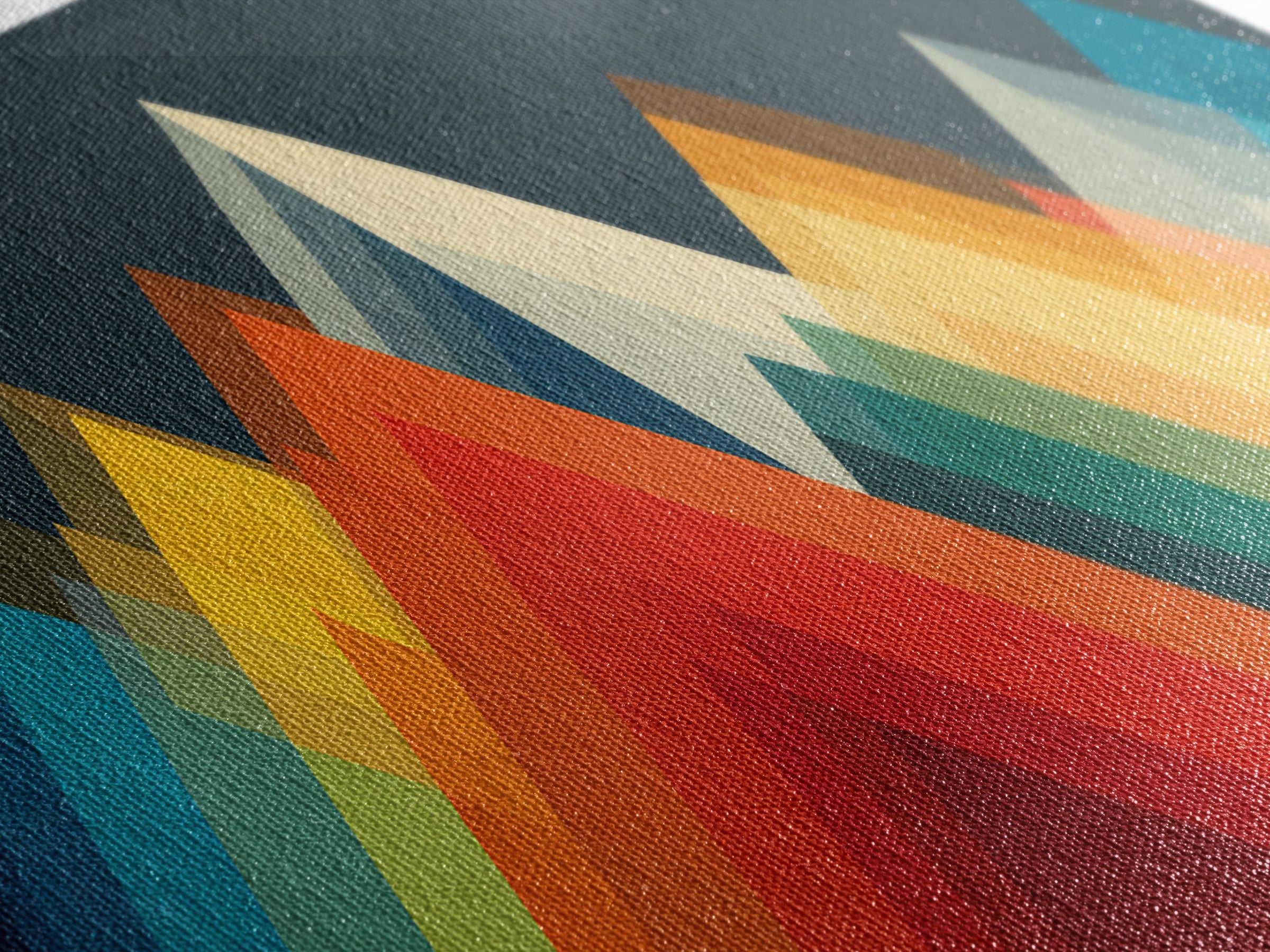 Colorful Geometric Mountain Peaks Wall Art, Midcentury Modern Abstract Print, Bold MCM Decor, Scandinavian Poster Gift Idea