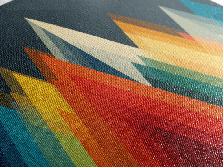 Colorful Geometric Mountain Peaks Wall Art, Midcentury Modern Abstract Print, Bold MCM Decor, Scandinavian Poster Gift Idea
