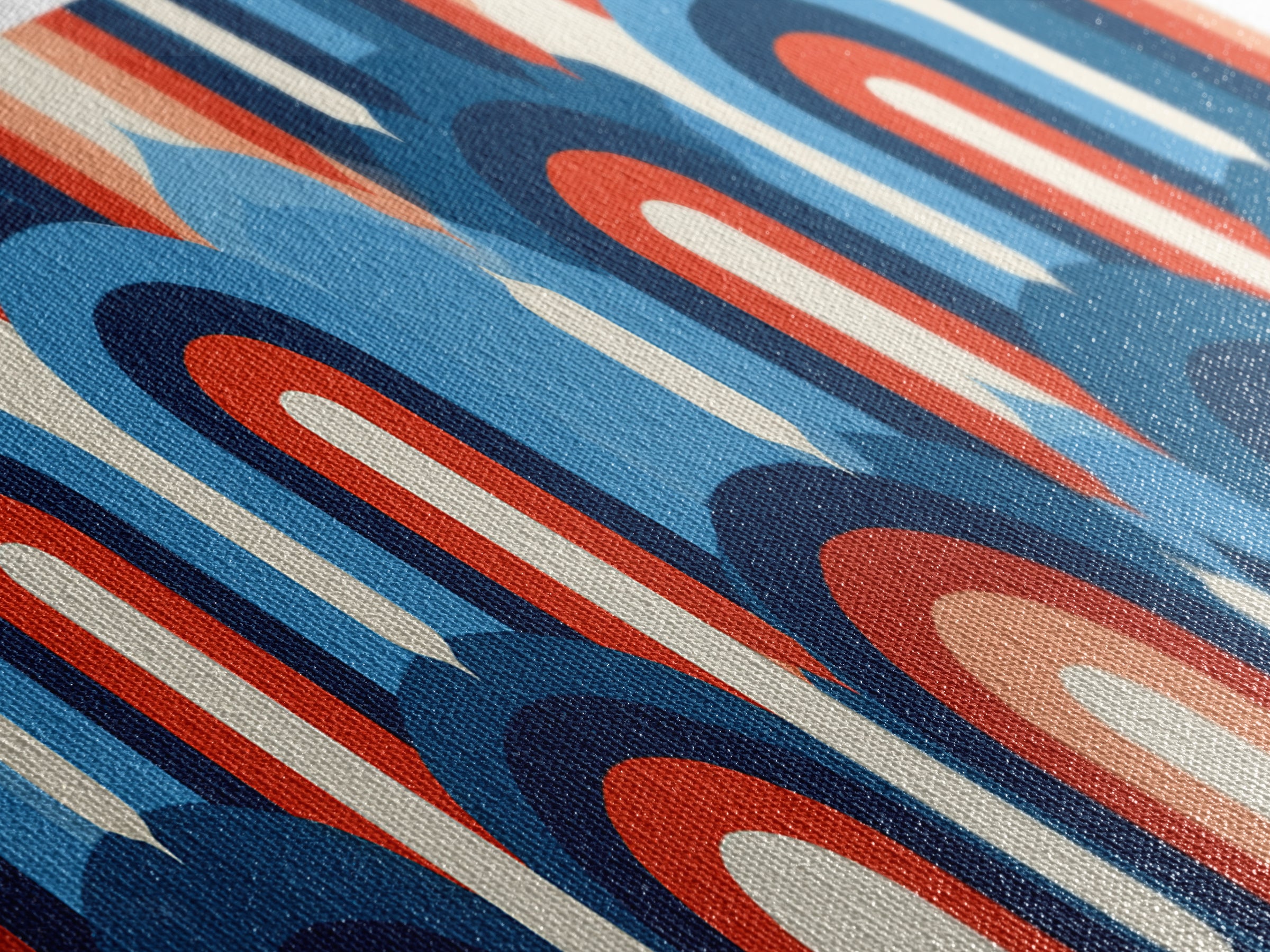 Retro Red Blue Arch Pattern Wall Art, Midcentury Modern Geometric Poster, Bauhaus Style Decor, Colorful MCM Print Gift Idea