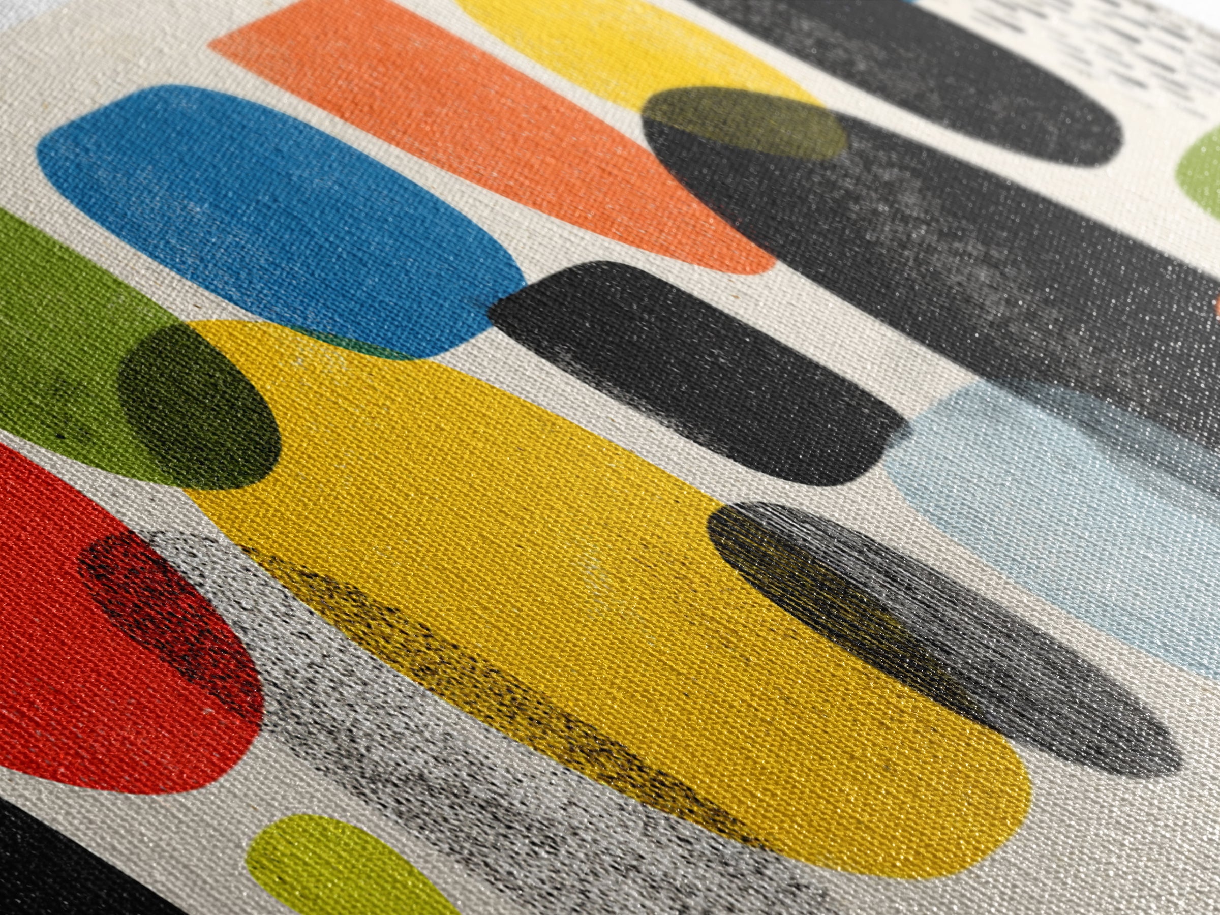 Colorful Rounded Shape Wall Art, Playful Midcentury Modern Abstract Poster, Retro Geometric Decor, Large MCM Print Gift Idea