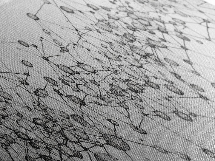 Black White Molecular Network Wall Art, Scientific Abstract Line Poster, Modern Minimalist Office Decor, Canvas Print Gift