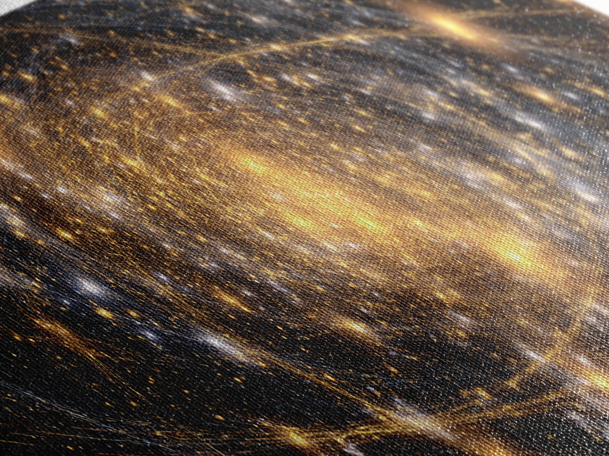 Golden Spiral Galaxy With Star Clusters Canvas Print, Abstract Space Wall Art, Modern Home Decor, Celestial Poster, Large Print