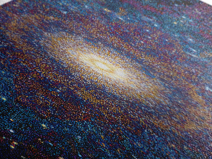 Glowing Galaxy Star Cluster Canvas Print, Cosmic Abstract Wall Art, Modern Space Decor, Blue Orange Statement Print Gift