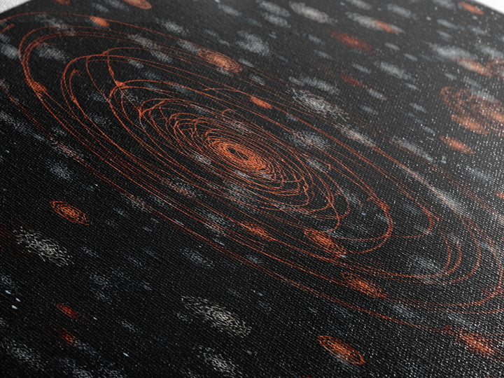 Copper Atomic Spiral Pattern Wall Art, Mid Century Modern Abstract Print, Retro Space Decor, MCM Living Room Poster, Home Decor