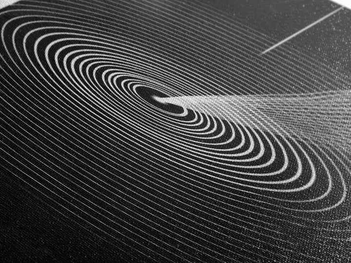 Black White Concentric Tunnel Wall Art, Modern Op Art Line Print, Minimal Geometric Canvas For Office And Game Room Decor
